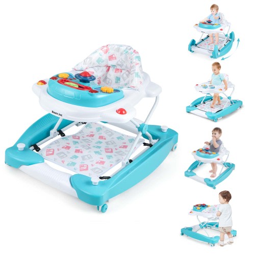 Costway 6 in 1 Baby Walker Adjustable Walker & Activity Center with Music 6-14 Months Green