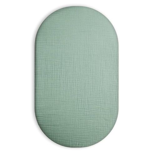 Bassinet Sheet for Baby Boy and Girl, Universal Fit for Rectangle, Oval, Hourglass Bassinet Mattress, Moses Basket Sheets (Sage)