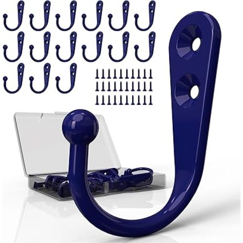 15PCS Coat Hooks | Robe Hooks | Wall Mount Hooks | Hooks for Hanging | Mudroom Hooks | Backpack Hooks | Hat Hook with 30 Screws (Purple)