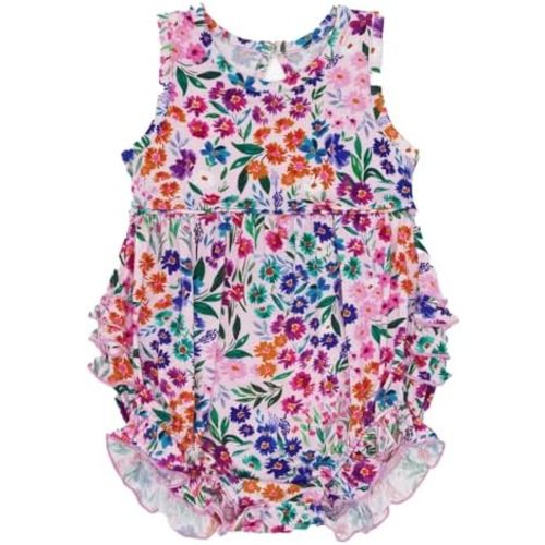 Little Sleepies Bubble Romper for Girls, Soft Viscose from Bamboo One Piece, Baby Clothes