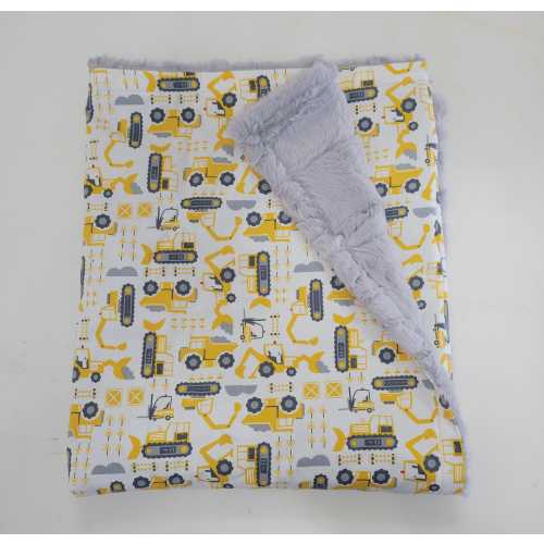Construction Equipment Print Handmade Minky Baby Blanket - READY TO SHIP!