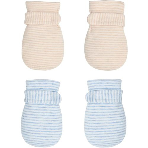 Newborn Baby No Scratch Mittens Stay On, 100% Cotton Breathable, Adjustable Infant Gloves for Baby Boys Girls Mittens