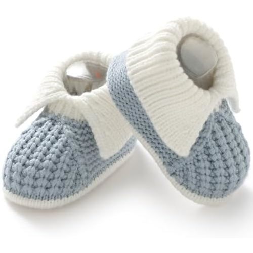 Baby Booties Newborn Knit Infant Sock Shoes Soft Cozy Crochet Booties for Toddler Boy Girl