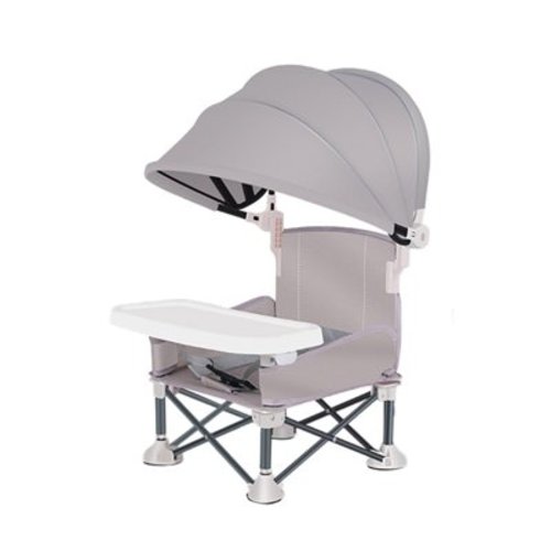 Baby Folding Chair Booster Seat For Outdoor Beach Camping | Toddler Camping Chair With Tray & Canopy Foldable Baby Camping Chair With Tray Portable Baby Feeding Chair For Travel