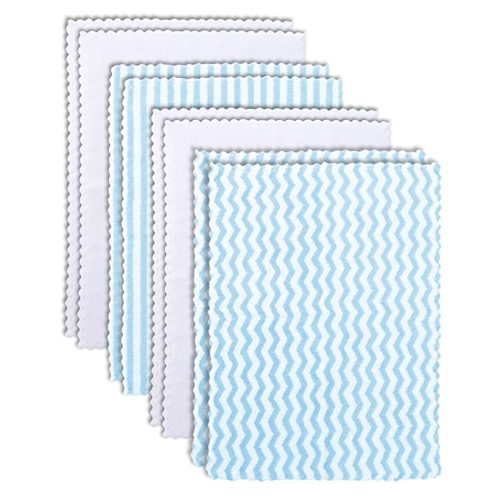 8 Pack Super Soft Baby Burp Cloths, Baby Washcloths, Ultra Absorbent Large Newborn Burping Cloth for Boy and Girl, Milk Spit Up Rags, Unisex for Baby Sensitive Skin, Brown and White, 16 × 12 Inch