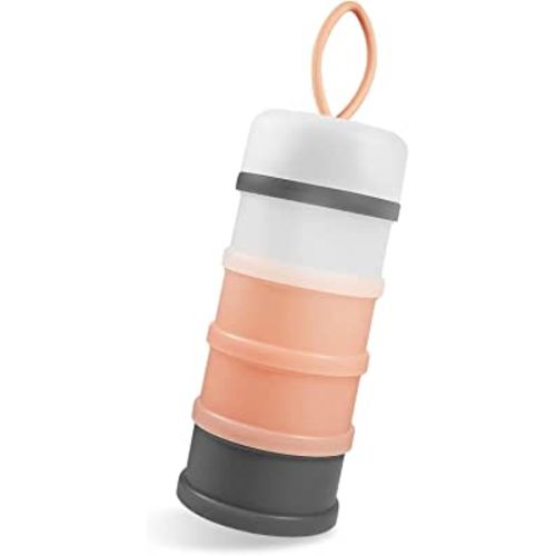Baby Formula Dispenser on The Go, Portable Formula Container to Go, Non-Spill Stackable BPA Free Baby & Kids Snack Containers - Pink