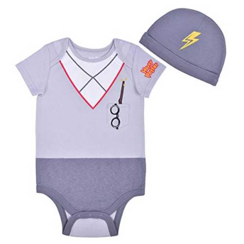 Harry Potter Infant Hogwarts Uniform Bodysuit and Hat Set - Gray