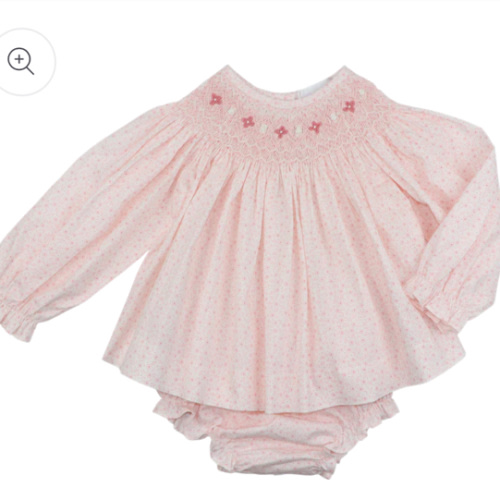 Pink Petite Floral Smocked Diaper Set – Cecil & Lou