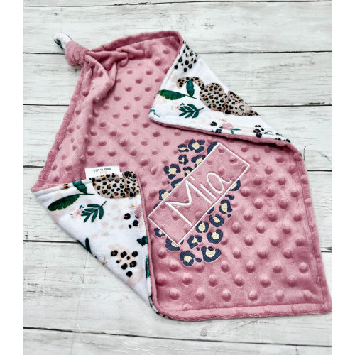 Leopard Cheetah Personalized Baby Crib Blanket | Animal Lovey Blanket | Wild One | New Born Baby Girl Gift | Cheeta Baby Shower Gift