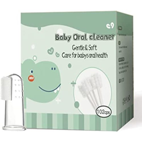 Baby Oral Cleaner Tongue Cleaner Newborn Tongue Cleaner 0-3 Months Baby Tongue Cleaner Baby Tongue Brush Infant Mouth Cleaner 102Pcs+1 Finger Toothbrush with Cases