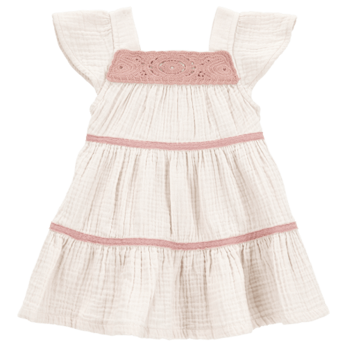 White/Pink Baby Striped Tiered Dress | Carter’s Oshkosh Canada