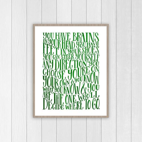 Dr. Seuss Quote | Oh, the Places You'll Go quote | Office Decor | Gifts for Graduate | Graduation Gift | Dorm Decor | Graduation Present