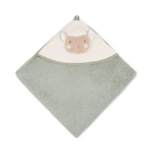 The Little Linen Co. Character Hooded Towel Farmyard Lamb Green | Baby Bunting AU