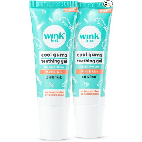 Wink Well Baby Teething Relief for Infants and Kids, Cooling, Soothing Natural Gel for Sore Gums and Other Teething Discomfort, May Be Used As A Toddler Training Toothpaste (Twin Pack, 15 ml Each) - 2