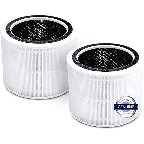 LEVOIT Core 200S-P Air Purifier Replacement Filter, 3-in-1 Filter, High-Efficiency Activated Carbon, Core 200S-RF, 2 Pack, White