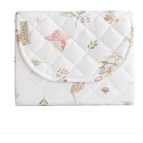 Living Textiles Organic Waterproof Travel Change Mat -Premium Fabric for Baby's Best Comfort, Diaper Changing Pad, Baby Diaper Changing Pad Sheets, Soft & Absorbent Toweling Middle (Whimsical Wonderland)