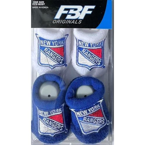 FBF - NHL Infant Bootie Socks 0-12 Months - 2 Pack - One Size - New York Rangers