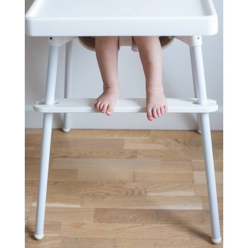 White Adjustable footrest for IKEA highchair Antilop, Evenflow 4-in-1 & 3-in-1. Best chair footrest. Highchair leg wraps