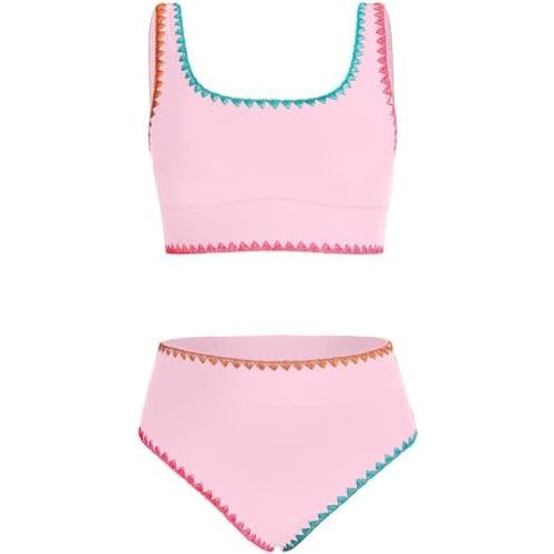 blibean Teen Girls Swimsuits Two Piece Bikini Sets with Chest Pad Size 6-15 Years