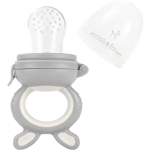 Moss and Fawn Forage Feeder, Soothing Silicone Frozen Baby Food Teething Toy, Pacifier Fruit Feeder and Teether, BPA, PVC and Phthalate Free - Dew