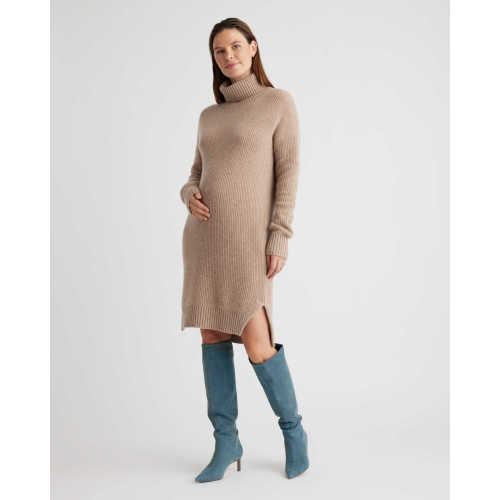 Mongolian Cashmere Fisherman Maternity Sweater Dress