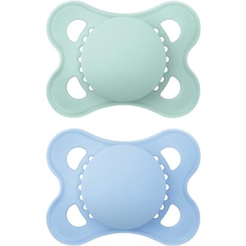 MAM Original Matte Baby Pacifier, Nipple Shape Helps Promote Healthy Oral Development, Sterilizer Case, Boy and Girl , 0-6 Months (2 Count)