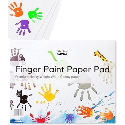 Mr. Pen- Finger Paint Paper, 11 x 14 inches, 22 Sheets, Paint Paper for Kids, Art Paper for Kids, Kids Paint Paper, Paper for Painting Kids, Finger Paint Paper for Toddlers