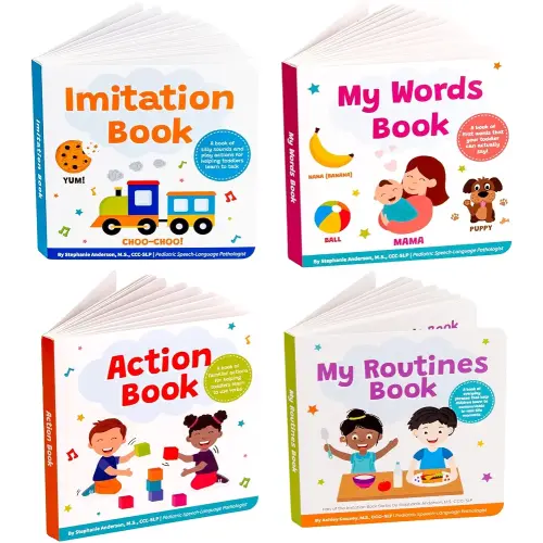Early Speech Complete Bundle for Toddlers Ages 0-4 – First Words, Sounds, Actions & Daily Routines Learning Books by a Speech Therapist - Action, My Words, Imitation & My Routines Books (4-Book Set)