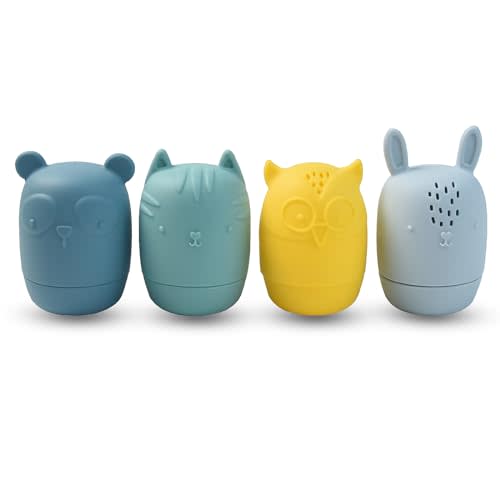 Mold Free Bath Toys for Infants 6-12 Months, Silicone Baby Bath Toys , Eco-Friendly Toddler Bath Toys, Animal Squirts Bath Toys , Baby Bath Tub Toys No Mold for Toddlers 1-3