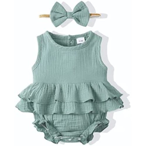 Renotemy Newborn Infant Baby Girl Clothes Rompers Summer Jumpsuits Short Sleeve Romper Infant Baby Clothes Girl