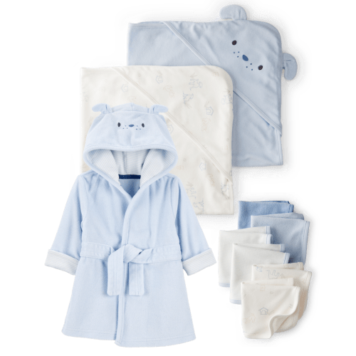Baby 9-Piece Dog Bath Time Gift Set - Blue | Carter's