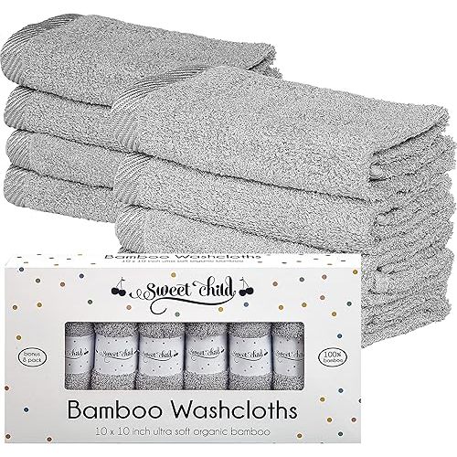 Sweet Child 8-Pack Baby Washcloths -Super Soft Rayon Washcloth, Baby Wash Cloths for Newborn,Infants and Kids, Bath Baby Towels, Body and Face Towel, Face Cloths for Washing Face
