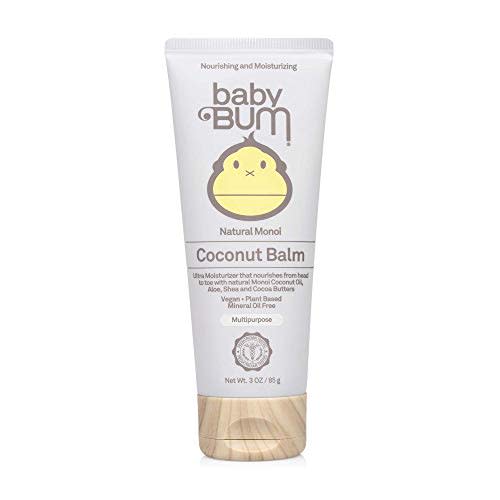 Baby Bum Monoi Coconut Balm | Natural Multipurpose Moisturizing Coconut Oil for Sensitive Skin with Shea and Cocoa Butter| Natural Fragrance | Gluten Free and Vegan | 3 Oz