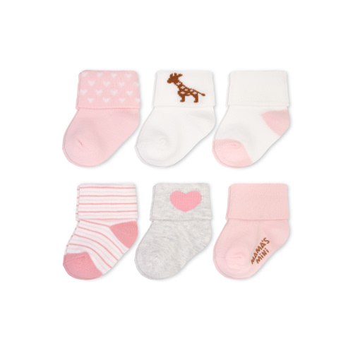 Carter's Child of Mine, Infant Baby Girl Mama's Minnie Cuff Socks, 6 Pack, Sizes Newborn-6 Months
