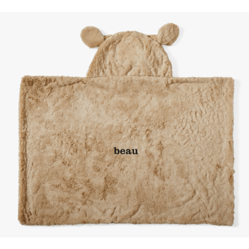 Faux-Fur Labradoodle Baby Hooded Towel