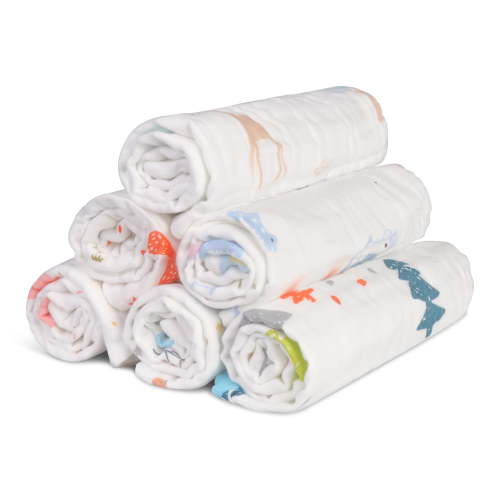 Baby Muslin Burp Cloths 100% Cotton 6 Pack Newborn Spit up Rags Extra Absorbent and Soft Burping Rags for Girls and Boys Large 20 x 10 inch