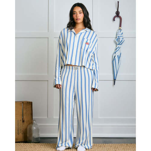 - Garden Bed Sleep Set - Tomato in Blue Pinstripe