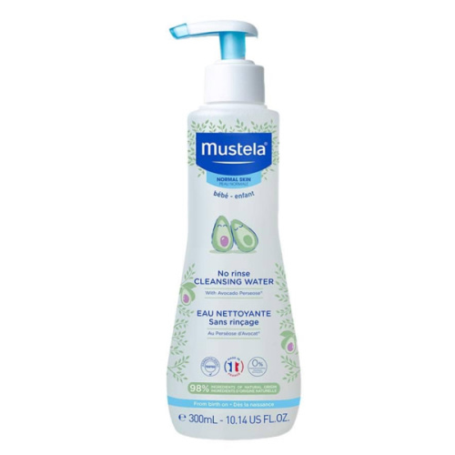 Mustela Baby Cleansing Water - No-Rinse Micellar Water - with Natural Avocado & Aloe Vera - for Baby's Face, Body & Diaper - 1 or 2-Pack - Various Sizes