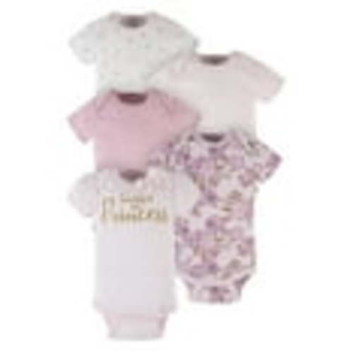 Gerber Baby Girl Short Sleeve Onesie Bodysuits, 5-Pack (Preemie-24 Months)