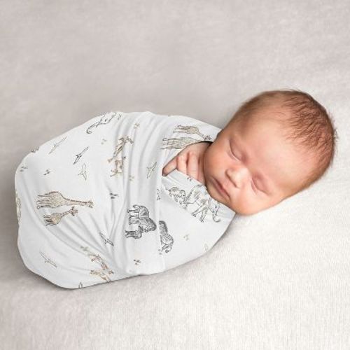 Sweet Jojo Designs Gender Neutral Unisex Swaddle Baby Blanket Serengeti Animals Multicolor