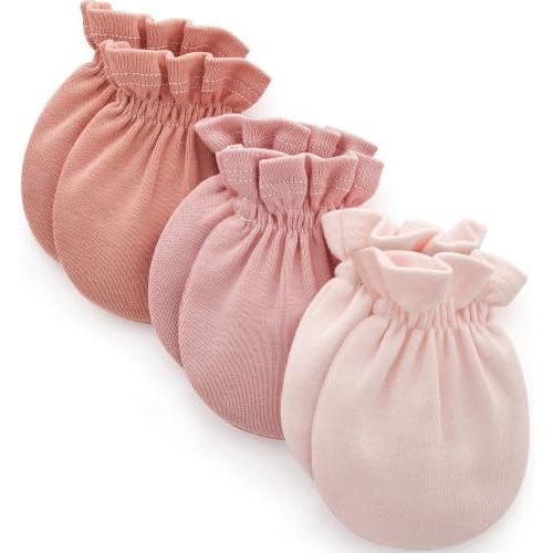 Pro Goleem Newborn Baby Mittens 100% Cotton No Scratch Soft Breathable Gloves for Boys&Girls 0-6 Months Baby Essentials