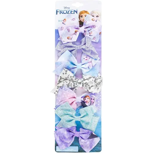 Frozen 2 Girls 7 Piece Princess Hair Bow Set