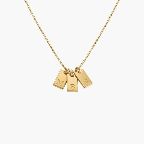 Willow Tag Initial Necklace - Gold Vermeil - Oak & Luna