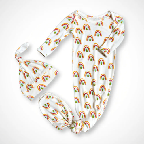Rainbow Newborn Bamboo Gown