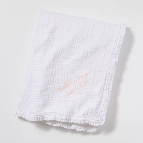 Lightweight Cotton Ruffle Baby Blanket