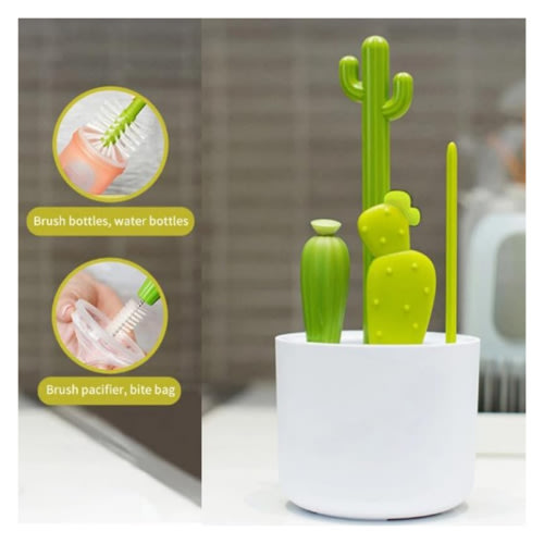 Bottle Cleaning Brush Set - Includes Bottle Brush, Nipple Brush, Detail Brush, and Straw Brush - 4 Count
