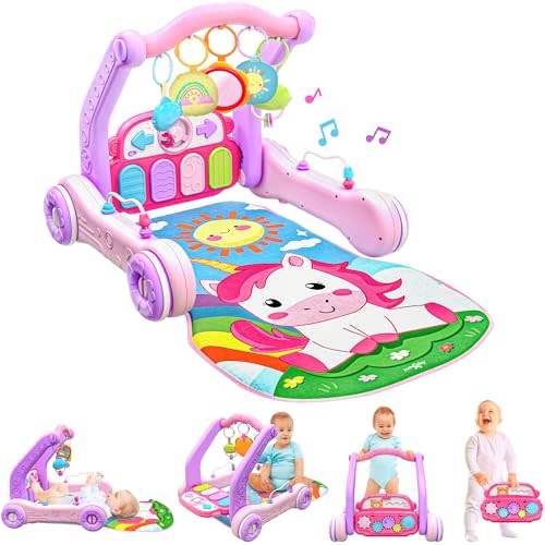 Move2Play, 4-in-1 Baby Play Mat & Activity Center Gym | Walker | Infant Toy for Tummy Time | Birthday Gift for 3, 4, 5, 6, 7, 8, 9, 10, 12 + Month Old Boys & Girls