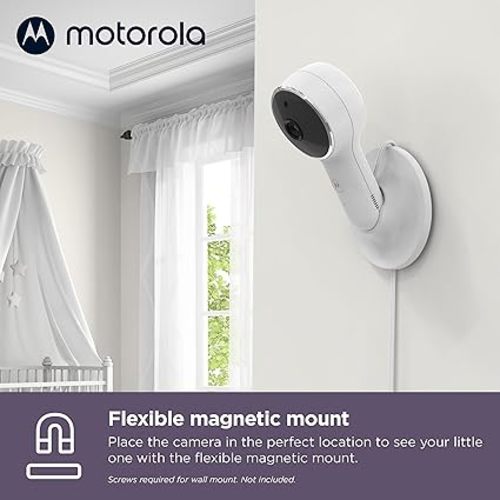 Motorola VM65X - 5" WiFi Video Baby Monitor w/Camera & Flexible Crib Mount, HD 1080p - Connects to Smart Phone App, 1000ft, 2-Way Audio, Remote Pan-Tilt-Zoom, Room Temp, Night Vision