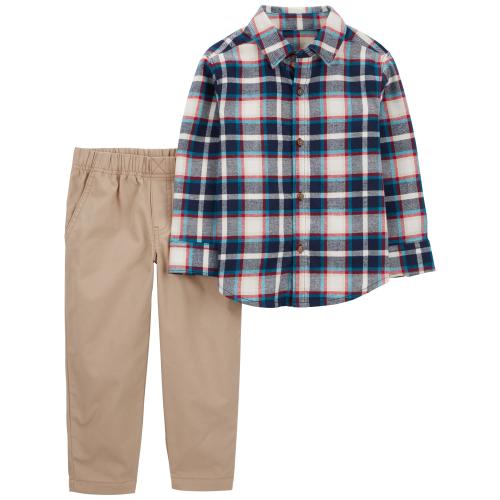 Baby 2-Piece Plaid Button-Front Shirt & Pant Set - 6M - Style,Multi