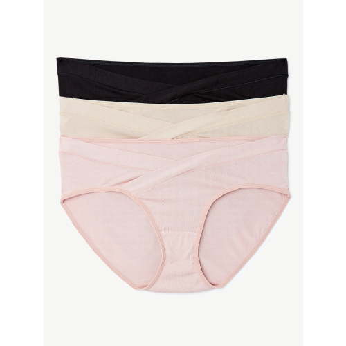Joyspun Women's Maternity Under the Belly Underwear, 3-Pack, Sizes S to 3X
